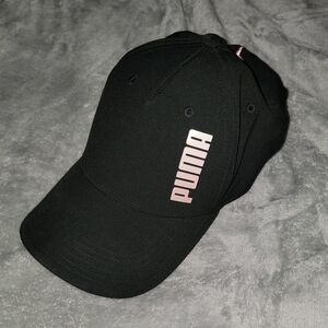 Puma Black Cap with Pink Logo